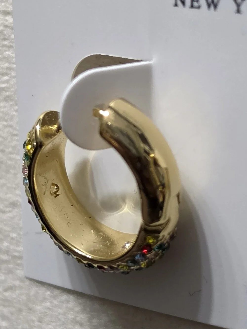 kate spade Candy Drops Pave Rainbow Huggie Earrings